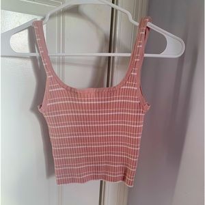 Pacsun L.A hears striped light pink crop top
